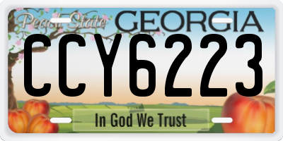GA license plate CCY6223