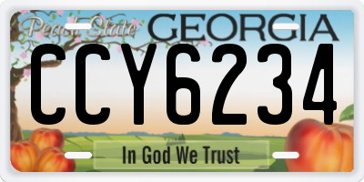 GA license plate CCY6234
