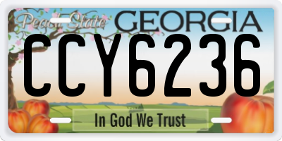 GA license plate CCY6236