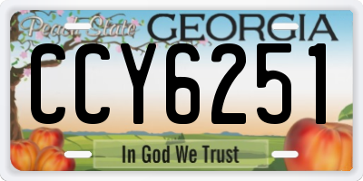 GA license plate CCY6251