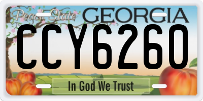 GA license plate CCY6260