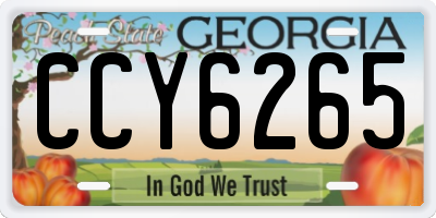 GA license plate CCY6265