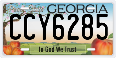 GA license plate CCY6285