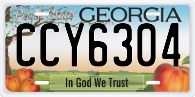 GA license plate CCY6304