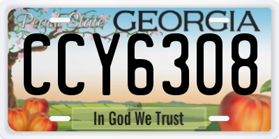 GA license plate CCY6308