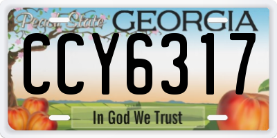 GA license plate CCY6317