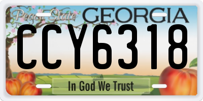 GA license plate CCY6318