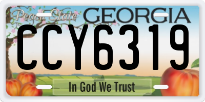 GA license plate CCY6319