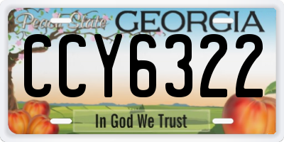 GA license plate CCY6322