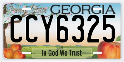 GA license plate CCY6325