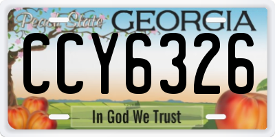 GA license plate CCY6326