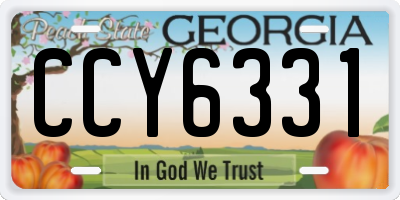GA license plate CCY6331