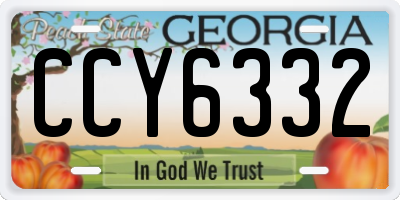 GA license plate CCY6332