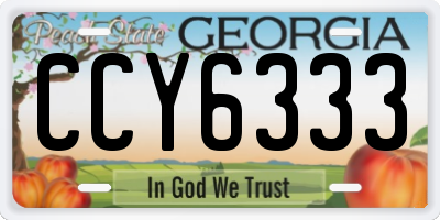 GA license plate CCY6333