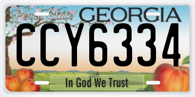 GA license plate CCY6334