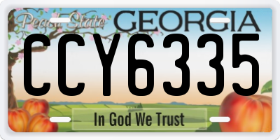 GA license plate CCY6335