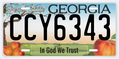GA license plate CCY6343