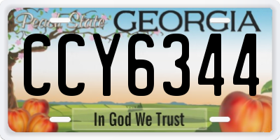 GA license plate CCY6344