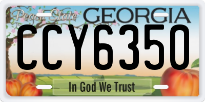 GA license plate CCY6350