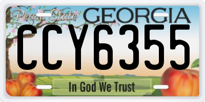 GA license plate CCY6355