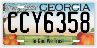 GA license plate CCY6358