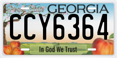 GA license plate CCY6364