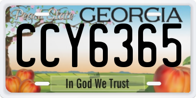 GA license plate CCY6365