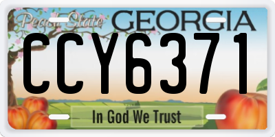 GA license plate CCY6371