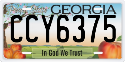 GA license plate CCY6375