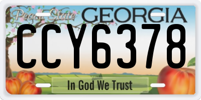 GA license plate CCY6378