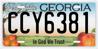 GA license plate CCY6381