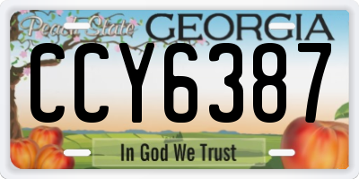 GA license plate CCY6387