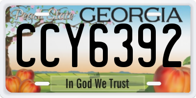 GA license plate CCY6392