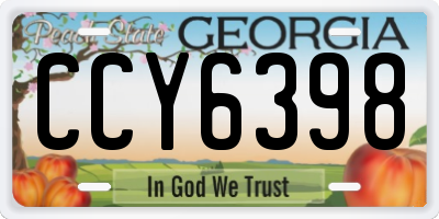 GA license plate CCY6398
