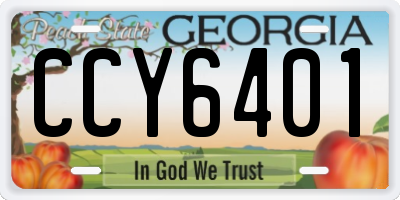 GA license plate CCY6401