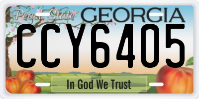 GA license plate CCY6405