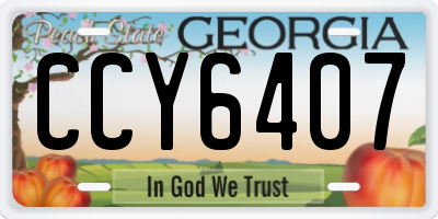 GA license plate CCY6407