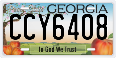 GA license plate CCY6408