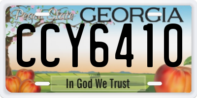 GA license plate CCY6410