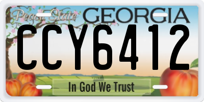 GA license plate CCY6412