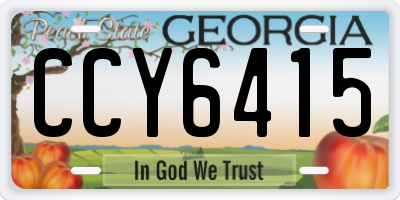 GA license plate CCY6415
