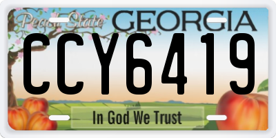 GA license plate CCY6419