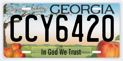 GA license plate CCY6420