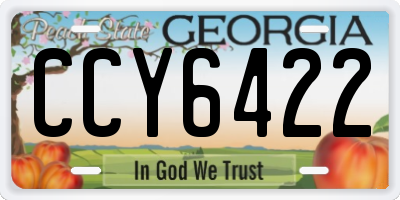 GA license plate CCY6422