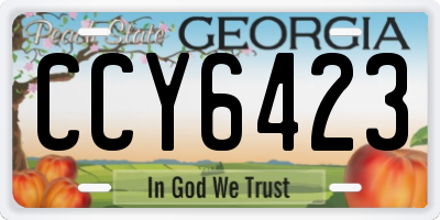 GA license plate CCY6423