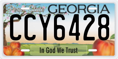 GA license plate CCY6428