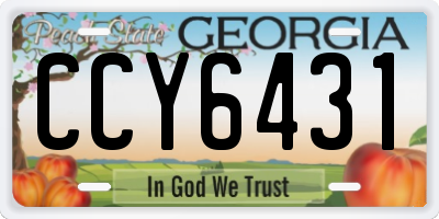 GA license plate CCY6431
