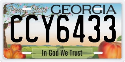 GA license plate CCY6433