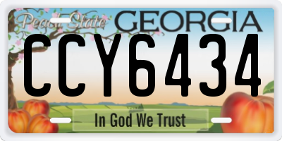 GA license plate CCY6434