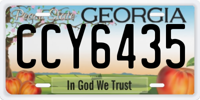 GA license plate CCY6435